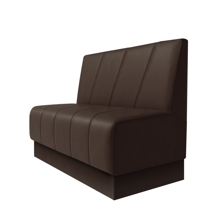 Fischer | Gastrobank | B:H 100 x 100 cm | Braun | Schräg Gestreift | Leder | Fußleiste Braun