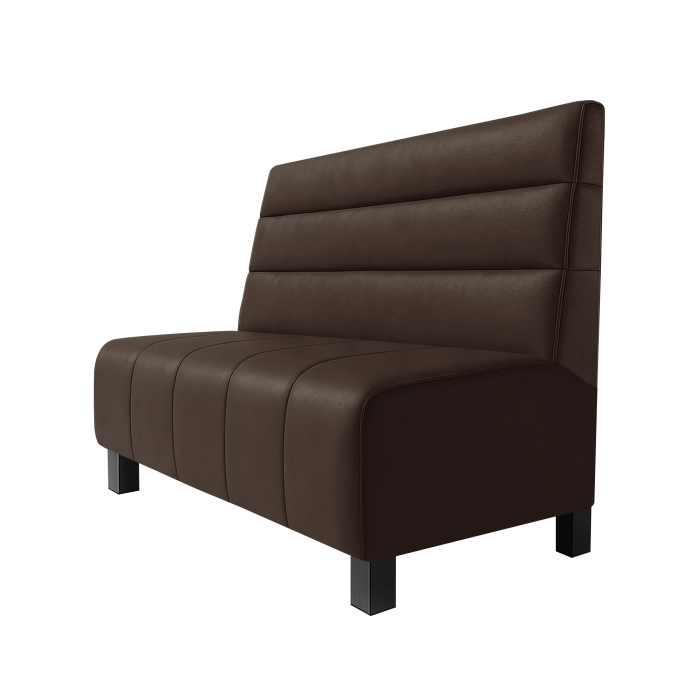 Fischer | Gastrobank | B:H 100 x 100 cm | Braun | Horizontal Gestreift | Leder | Möbelfuß Schwarz