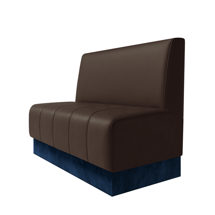Fischer | Gastrobank | B:H 100 x 100 cm | Braun | Glatt | Leder | Fußleiste Blau