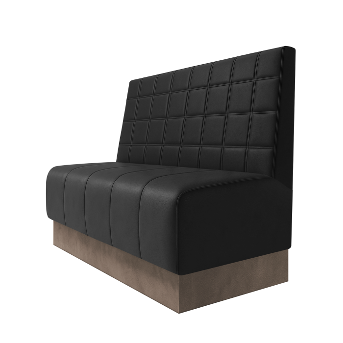 Fischer | Gastrobank | B:H 100 x 100 cm | Schwarz | Blocks | Leder | Fußleiste Taupe