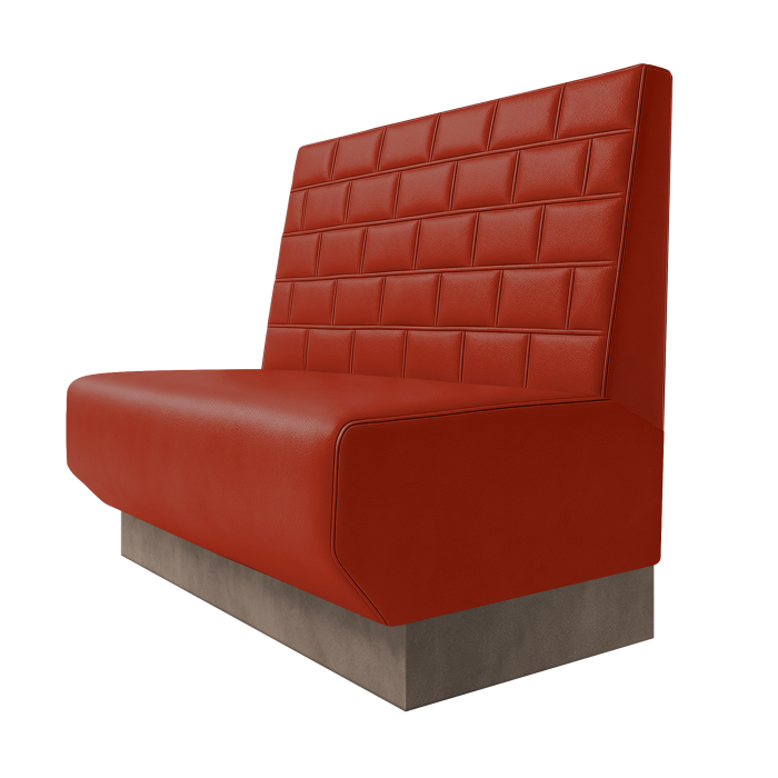 Wagner | Gastrobank | B:H 100 x 100 cm | Rot | Stein | Leder | Fußleiste Taupe