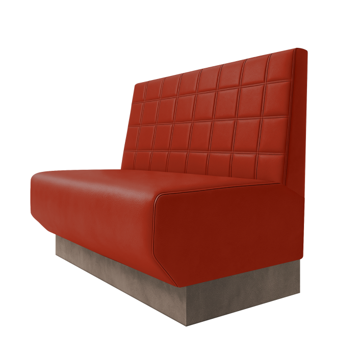 Wagner | Gastrobank | B:H 100 x 100 cm | Rot | Blocks | Leder | Fußleiste Taupe
