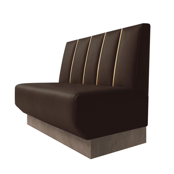 Wagner | Gastrobank | B:H 100 x 100 cm | Braun | Dubai | Leder | Fußleiste Taupe