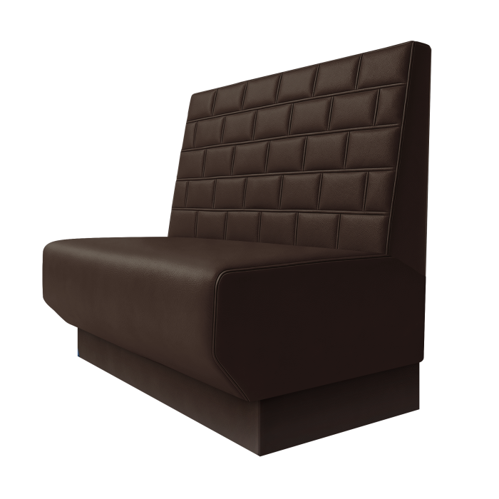 Wagner | Gastrobank | B:H 100 x 100 cm | Braun | Stein | Leder | Fußleiste Braun