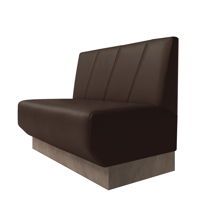 Wagner | Gastrobank | B:H 100 x 100 cm | Braun | Schräg Gestreift | Leder | Fußleiste Taupe