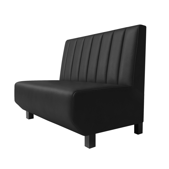 Wagner | Gastrobank | B:H 100 x 100 cm | Schwarz | Gestreift 12cm | Leder | Möbelfuß Schwarz