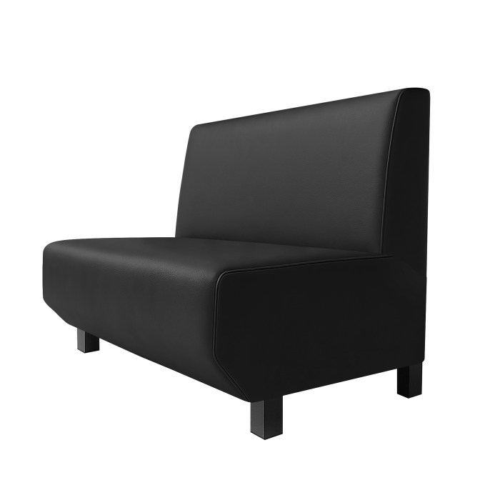 Wagner | Gastrobank | B:H 100 x 100 cm | Schwarz | Glatt | Leder | Möbelfuß Schwarz