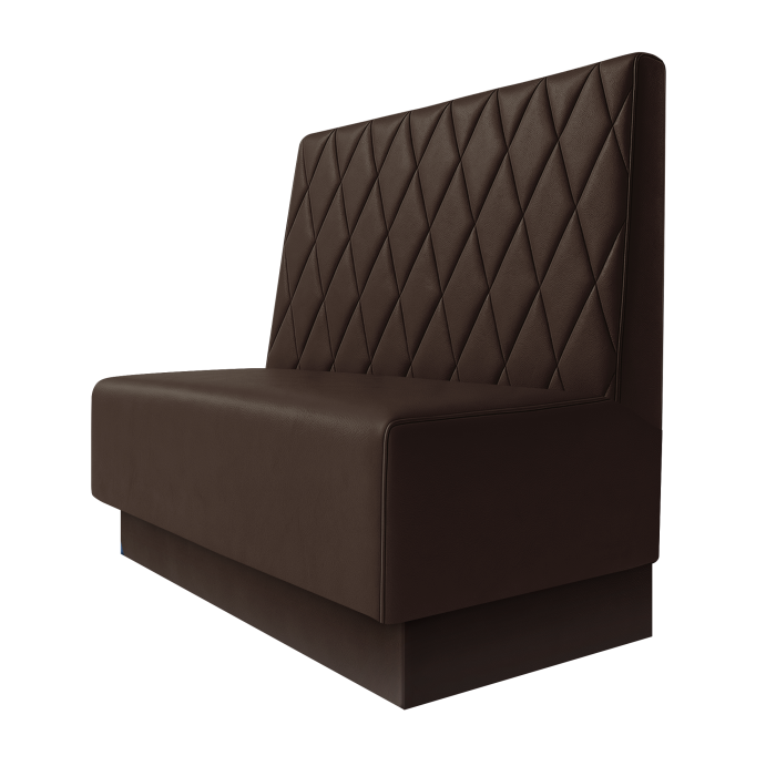 Schmidt | Gastrobank | B:H 100 x 100 cm | Braun | Raute | Leder | Fußleiste Braun