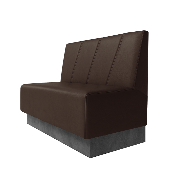 Schmidt | Gastrobank | B:H 100 x 100 cm | Braun | Schräg Gestreift | Leder | Fußleiste Grau