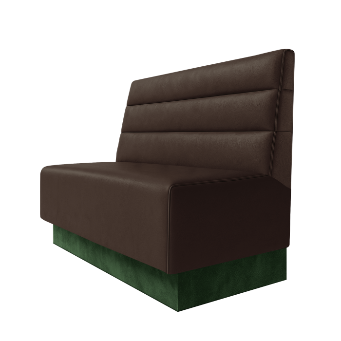 Schmidt | Gastrobank | B:H 100 x 100 cm | Braun | Horizontal Gestreift | Leder | Fußleiste Grün