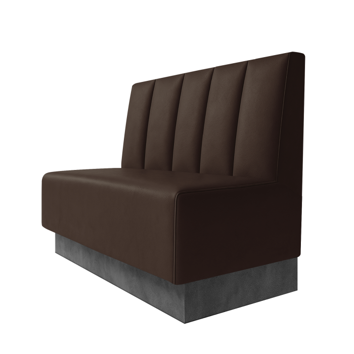 Schmidt | Gastrobank | B:H 100 x 100 cm | Braun | Tief Gestreift | Leder | Fußleiste Grau