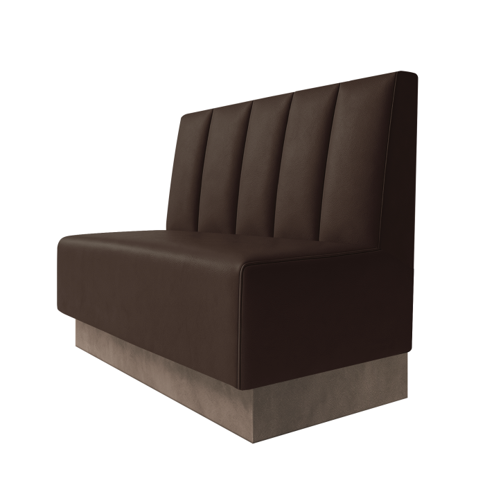 Schmidt | Gastrobank | B:H 100 x 100 cm | Braun | Tief Gestreift | Leder | Fußleiste Taupe