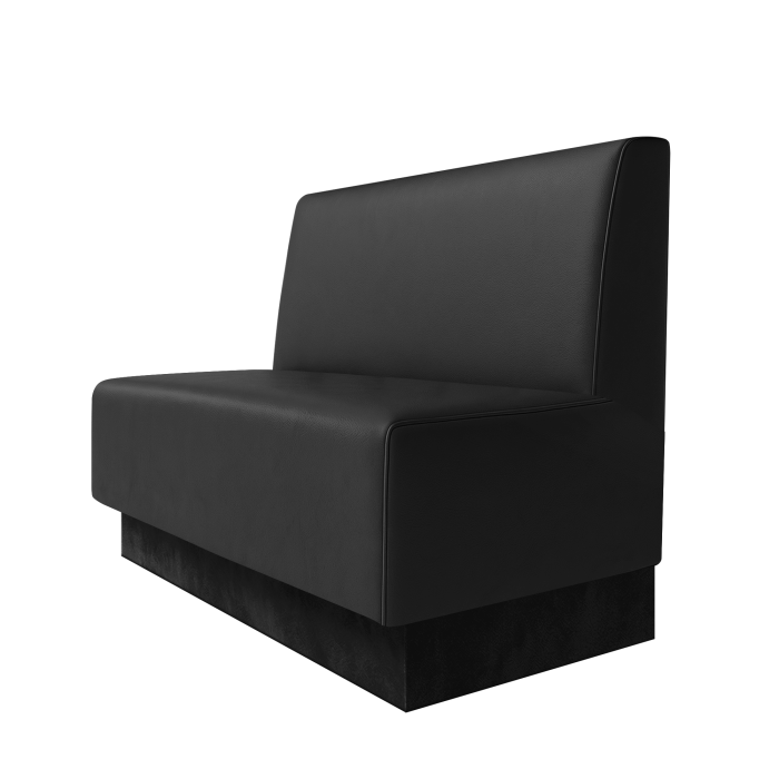 Schmidt | Gastrobank | B:H 100 x 100 cm | Schwarz | Glatt | Leder | Fußleiste Schwarz