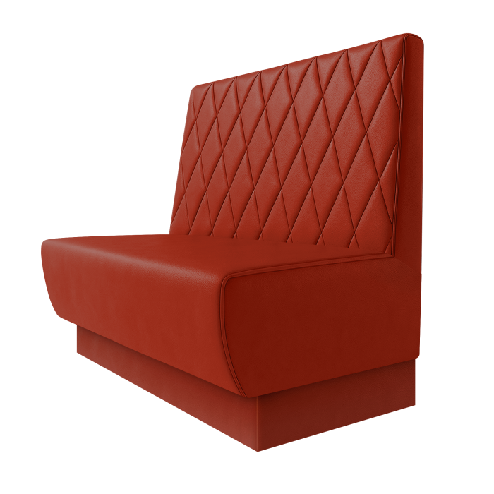 Meyer | Gastrobank | B:H 100 x 100 cm | Rot | Raute | Leder | Fußleiste Rot