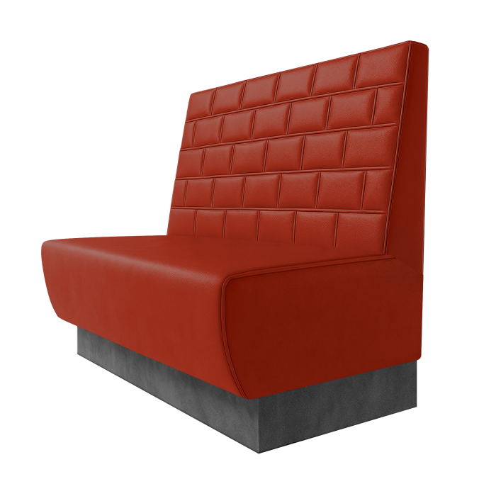 Meyer | Gastrobank | B:H 100 x 100 cm | Rot | Stein | Leder | Fußleiste Grau
