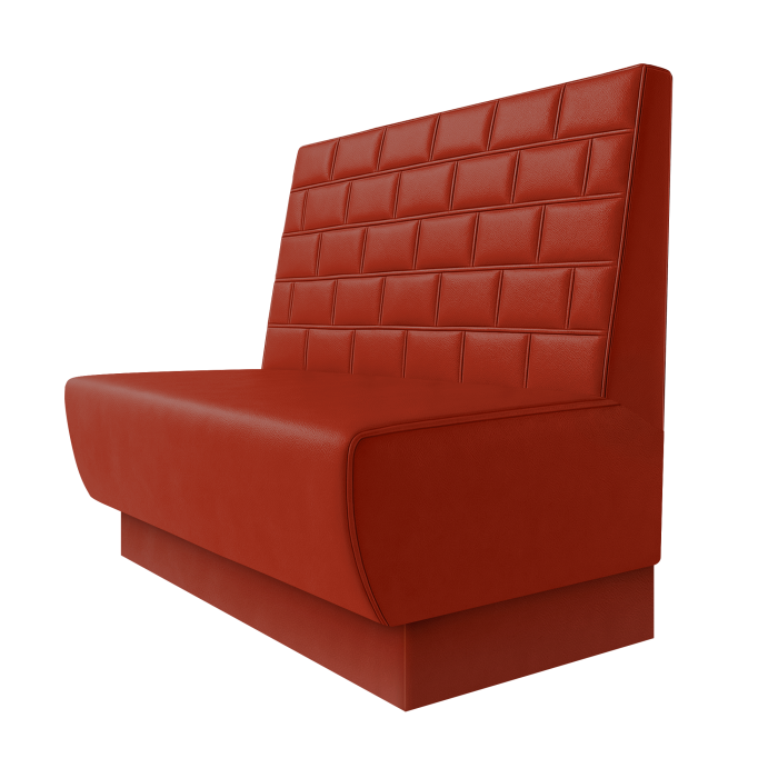 Meyer | Gastrobank | B:H 100 x 100 cm | Rot | Stein | Leder | Fußleiste Rot