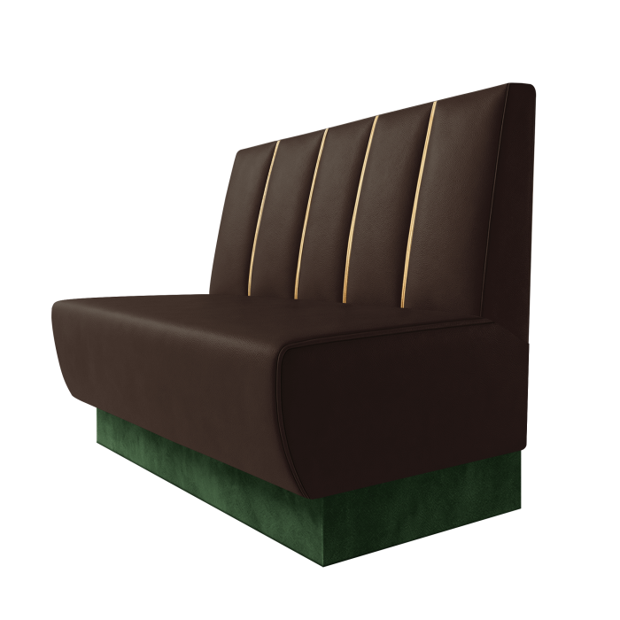Meyer | Gastrobank | B:H 100 x 100 cm | Braun | Dubai | Leder | Fußleiste Grün