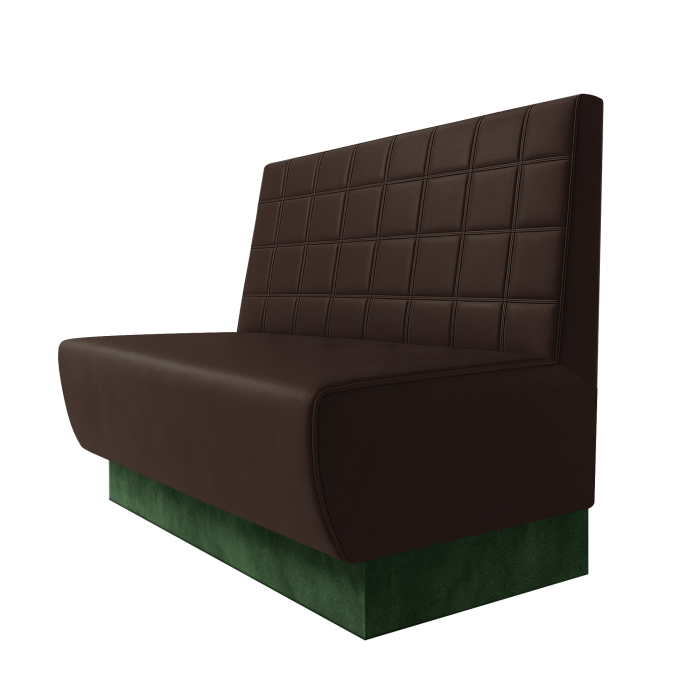 Meyer | Gastrobank | B:H 100 x 100 cm | Braun | Blocks | Leder | Fußleiste Grün