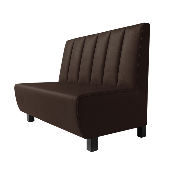 Meyer | Gastrobank | B:H 100 x 100 cm | Braun | Gestreift Doppelnahnt 24cm | Leder | Möbelfuß Schwarz