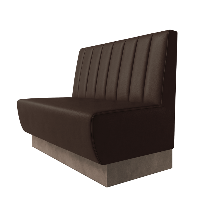 Meyer | Gastrobank | B:H 100 x 100 cm | Braun | Gestreift 12cm | Leder | Fußleiste Taupe
