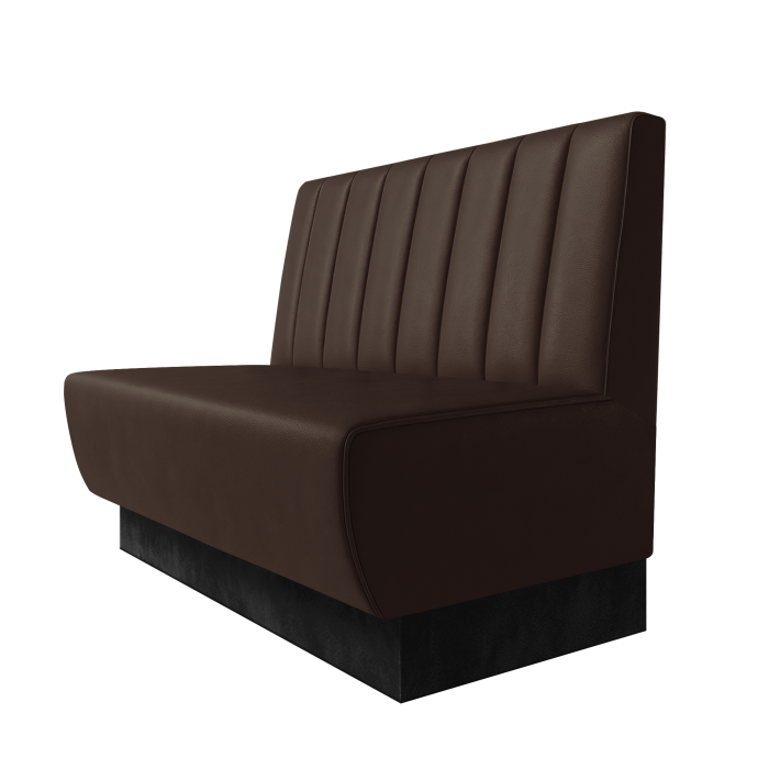 Meyer | Gastrobank | B:H 100 x 100 cm | Braun | Gestreift 12cm | Leder | Fußleiste Schwarz
