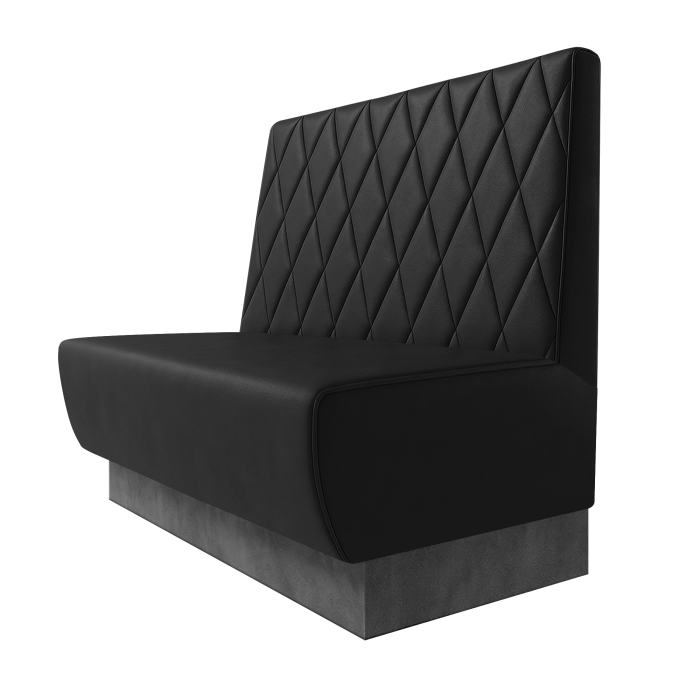 Meyer | Gastrobank | B:H 100 x 100 cm | Schwarz | Raute | Leder | Fußleiste Grau