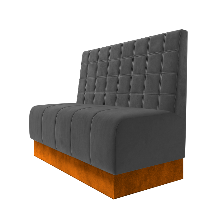 Fischer | Gastrobank | B:H 100 x 100 cm | Grau | Blocks | Samt | Fußleiste Orange