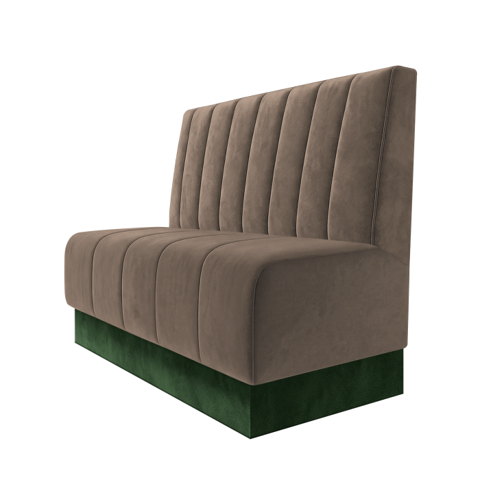 Fischer | Gastrobank | B:H 100 x 100 cm | Taupe | Gestreift 12cm | Samt | Fußleiste Grün