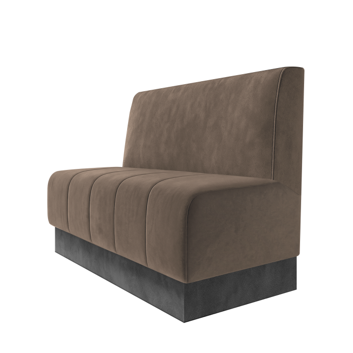 Fischer | Gastrobank | B:H 100 x 100 cm | Taupe | Glatt | Samt | Fußleiste Grau