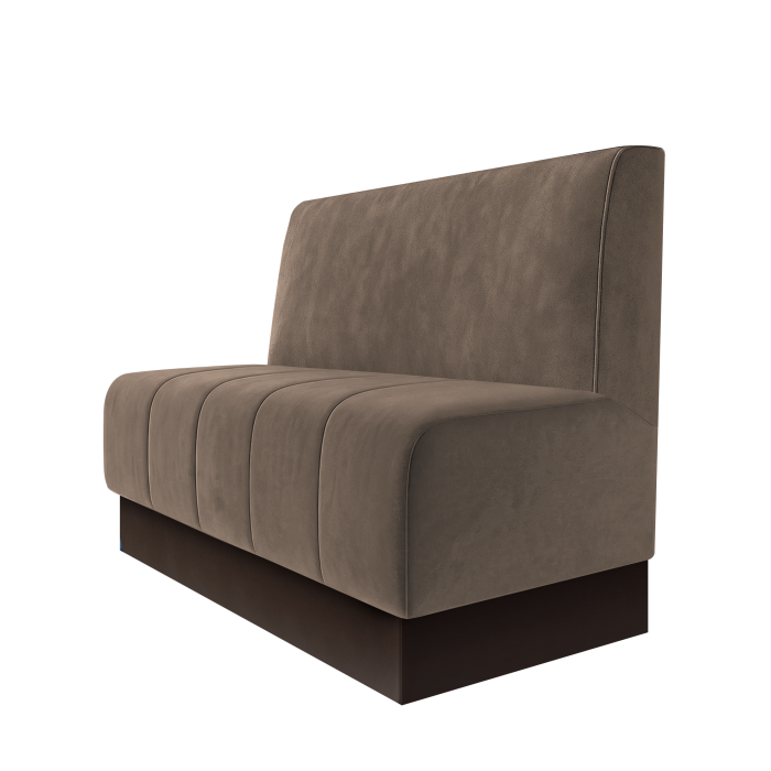 Fischer | Gastrobank | B:H 100 x 100 cm | Taupe | Glatt | Samt | Fußleiste Braun