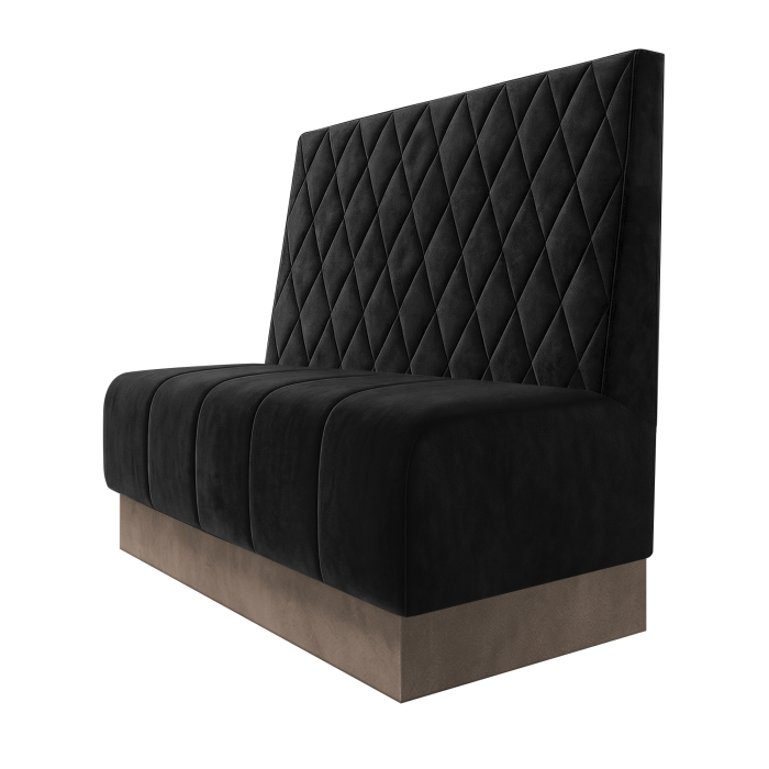 Fischer | Gastrobank | B:H 100 x 100 cm | Schwarz | Raute | Samt | Fußleiste Taupe