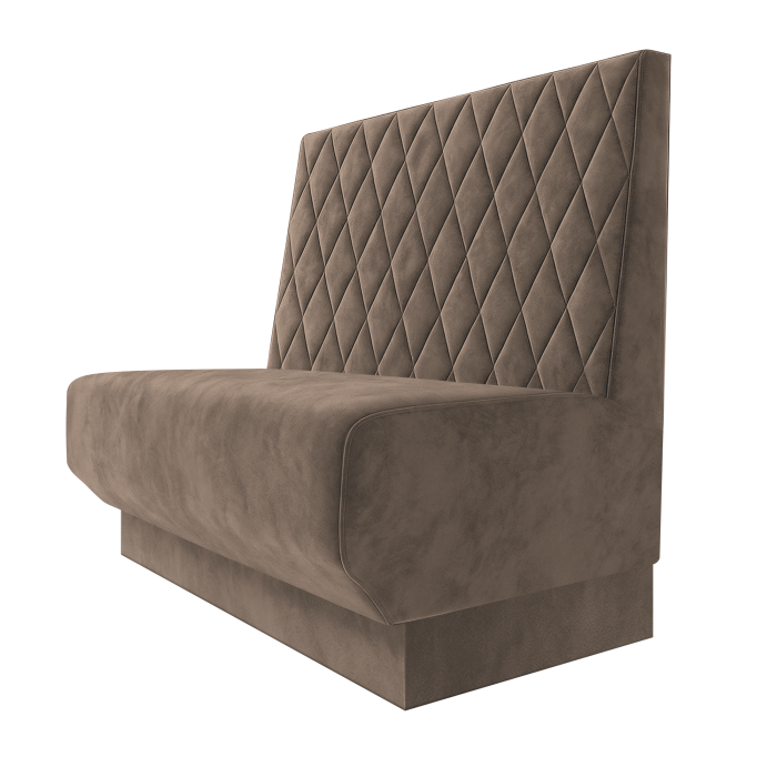 Wagner | Gastrobank | B:H 100 x 100 cm | Taupe | Raute | Samt | Fußleiste Taupe