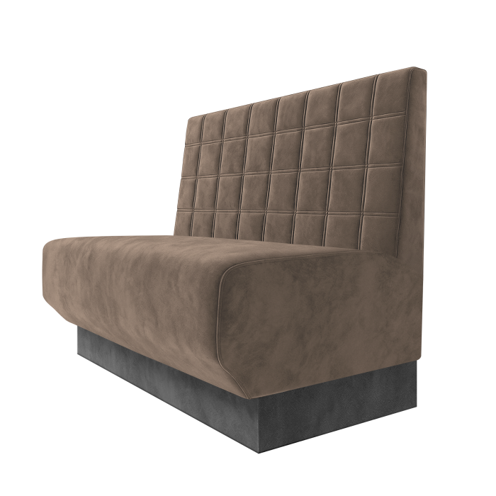 Wagner | Gastrobank | B:H 100 x 100 cm | Taupe | Blocks | Samt | Fußleiste Grau