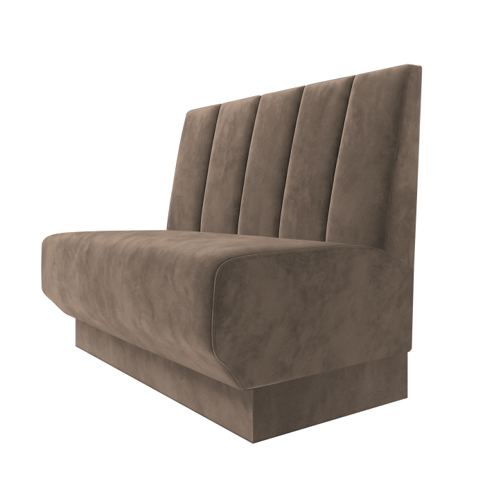 Wagner | Gastrobank | B:H 100 x 100 cm | Taupe | Tief Gestreift | Samt | Fußleiste Taupe