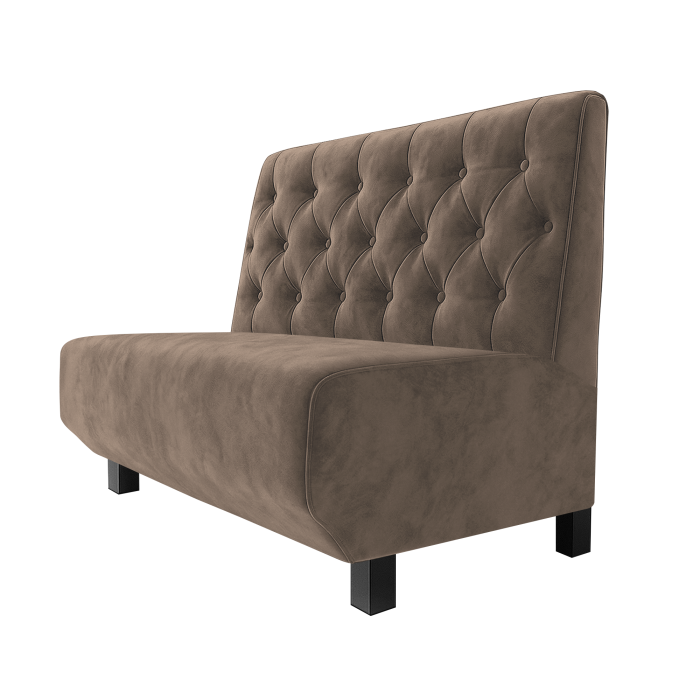 Wagner | Gastrobank | B:H 100 x 100 cm | Taupe | Chesterfield | Samt | Möbelfuß Schwarz