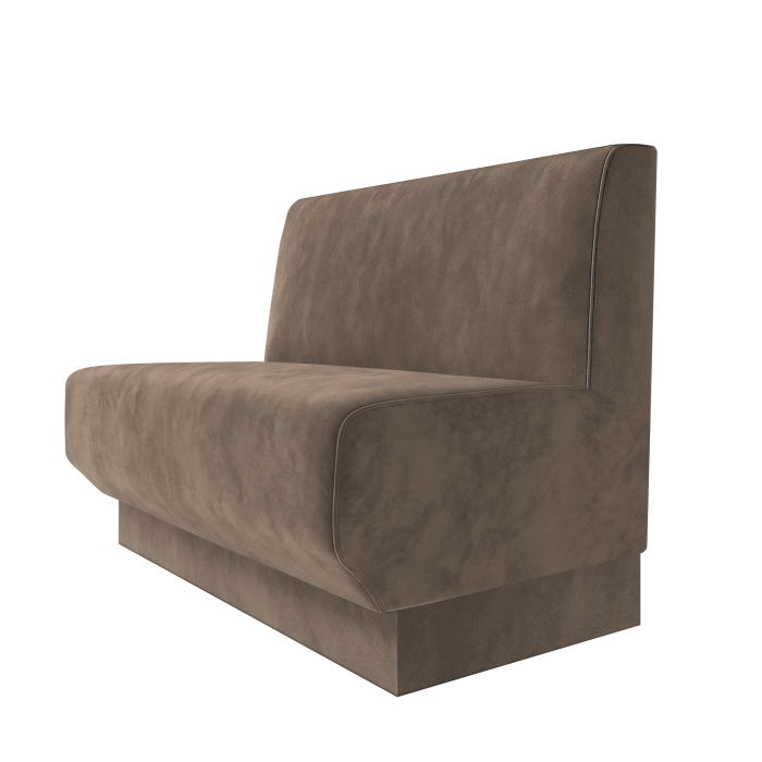 Wagner | Gastrobank | B:H 100 x 100 cm | Taupe | Glatt | Samt | Fußleiste Taupe