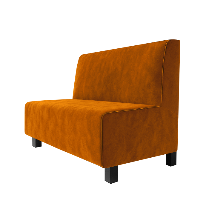 Schmidt | Gastrobank | B:H 100 x 100 cm | Orange | Glatt | Samt | Möbelfuß Schwarz