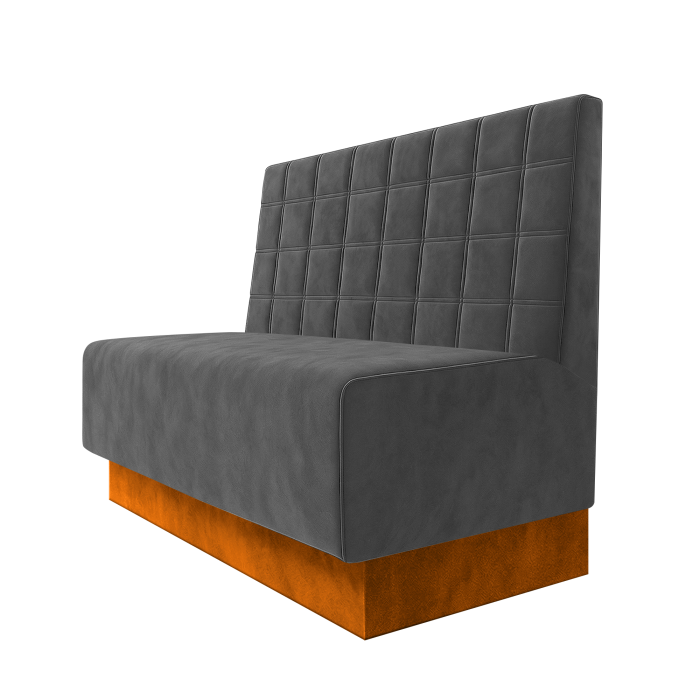 Schmidt | Gastrobank | B:H 100 x 100 cm | Grau | Blocks | Samt | Fußleiste Orange