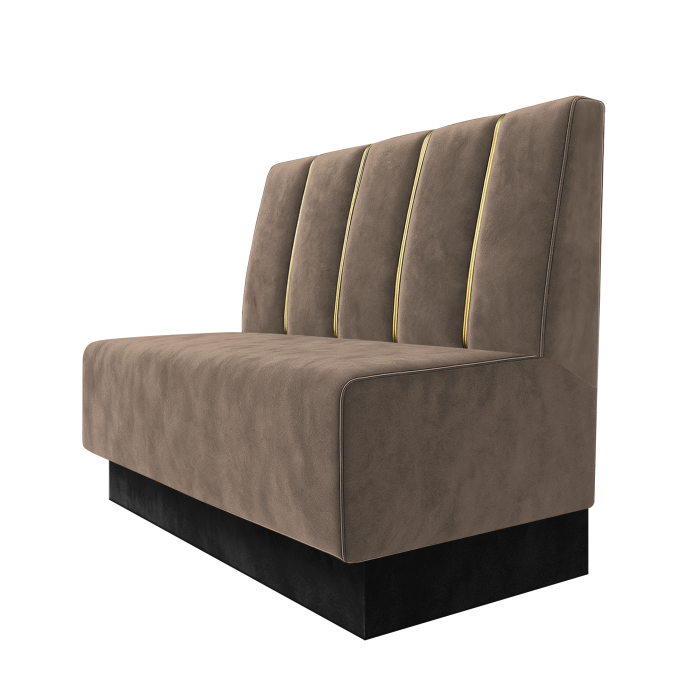 Schmidt | Gastrobank | B:H 100 x 100 cm | Taupe | Dubai | Samt | Fußleiste Schwarz
