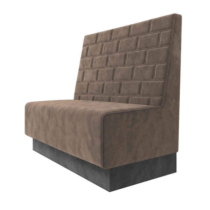 Schmidt | Gastrobank | B:H 100 x 100 cm | Taupe | Stein | Samt | Fußleiste Grau