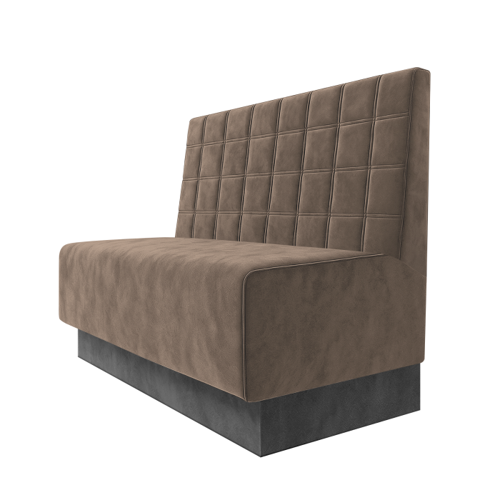 Schmidt | Gastrobank | B:H 100 x 100 cm | Taupe | Blocks | Samt | Fußleiste Grau