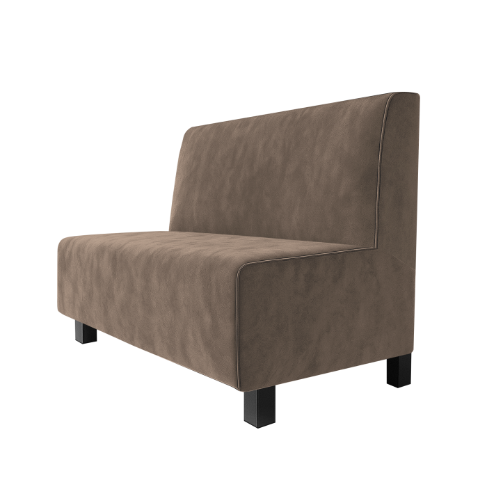 Schmidt | Gastrobank | B:H 100 x 100 cm | Taupe | Glatt | Samt | Möbelfuß Schwarz