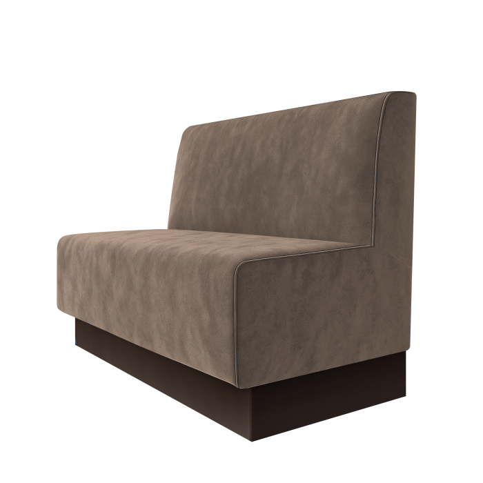 Schmidt | Gastrobank | B:H 100 x 100 cm | Taupe | Glatt | Samt | Fußleiste Braun