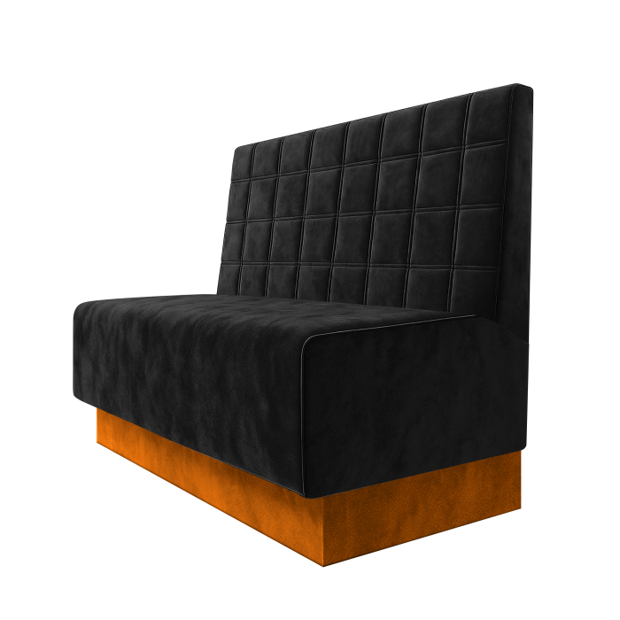 Schmidt | Gastrobank | B:H 100 x 100 cm | Schwarz | Blocks | Samt | Fußleiste Orange