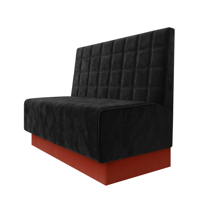 Schmidt | Gastrobank | B:H 100 x 100 cm | Schwarz | Blocks | Samt | Fußleiste Rot