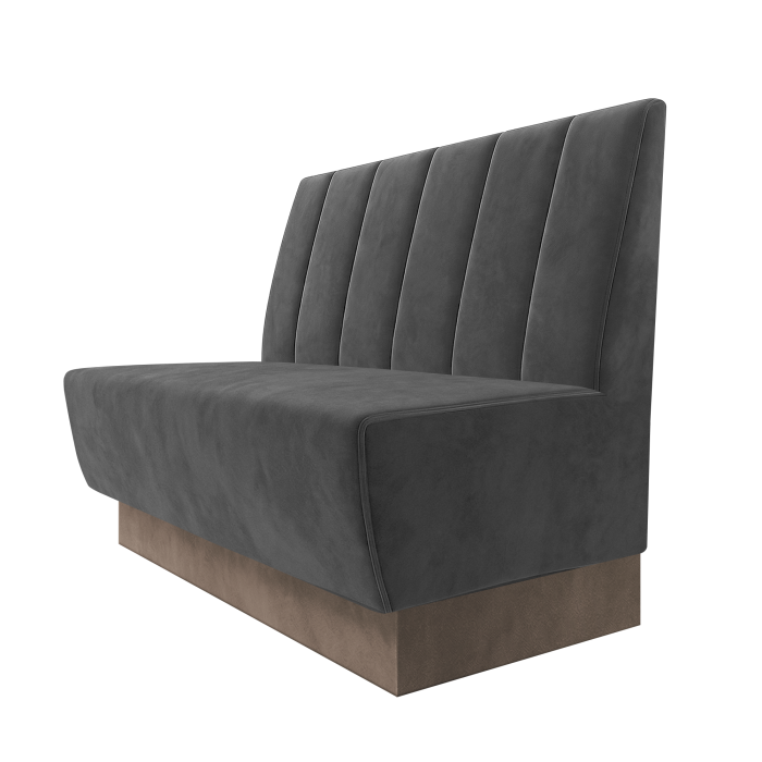 Meyer | Gastrobank | B:H 100 x 100 cm | Grau | Gestreift Doppelnahnt 24cm | Samt | Fußleiste Taupe
