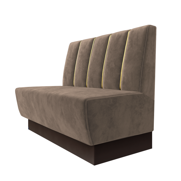 Meyer | Gastrobank | B:H 100 x 100 cm | Taupe | Dubai | Samt | Fußleiste Braun