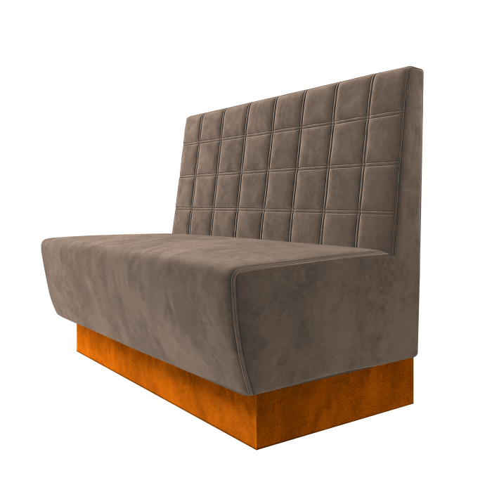 Meyer | Gastrobank | B:H 100 x 100 cm | Taupe | Blocks | Samt | Fußleiste Orange