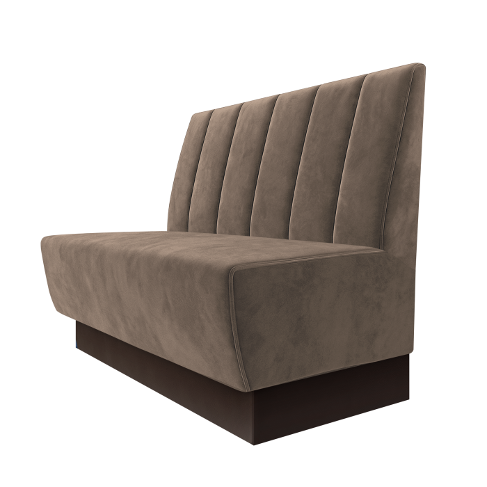 Meyer | Gastrobank | B:H 100 x 100 cm | Taupe | Gestreift Doppelnahnt 24cm | Samt | Fußleiste Braun