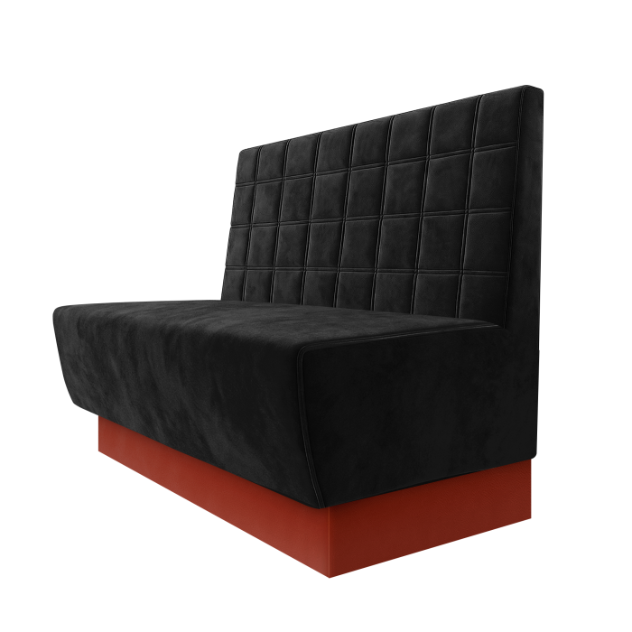 Meyer | Gastrobank | B:H 100 x 100 cm | Schwarz | Blocks | Samt | Fußleiste Rot